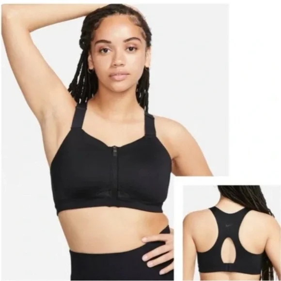 Nike Dri-FIT Alpha Womens High Support Padded Zip-Front L Sports Bra C-E Cup EUC - Picture 7 of 16